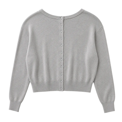 Pullover Two-Way Cardigan - Heather Grey