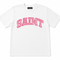 Saint White Tee - Pink Stitch
