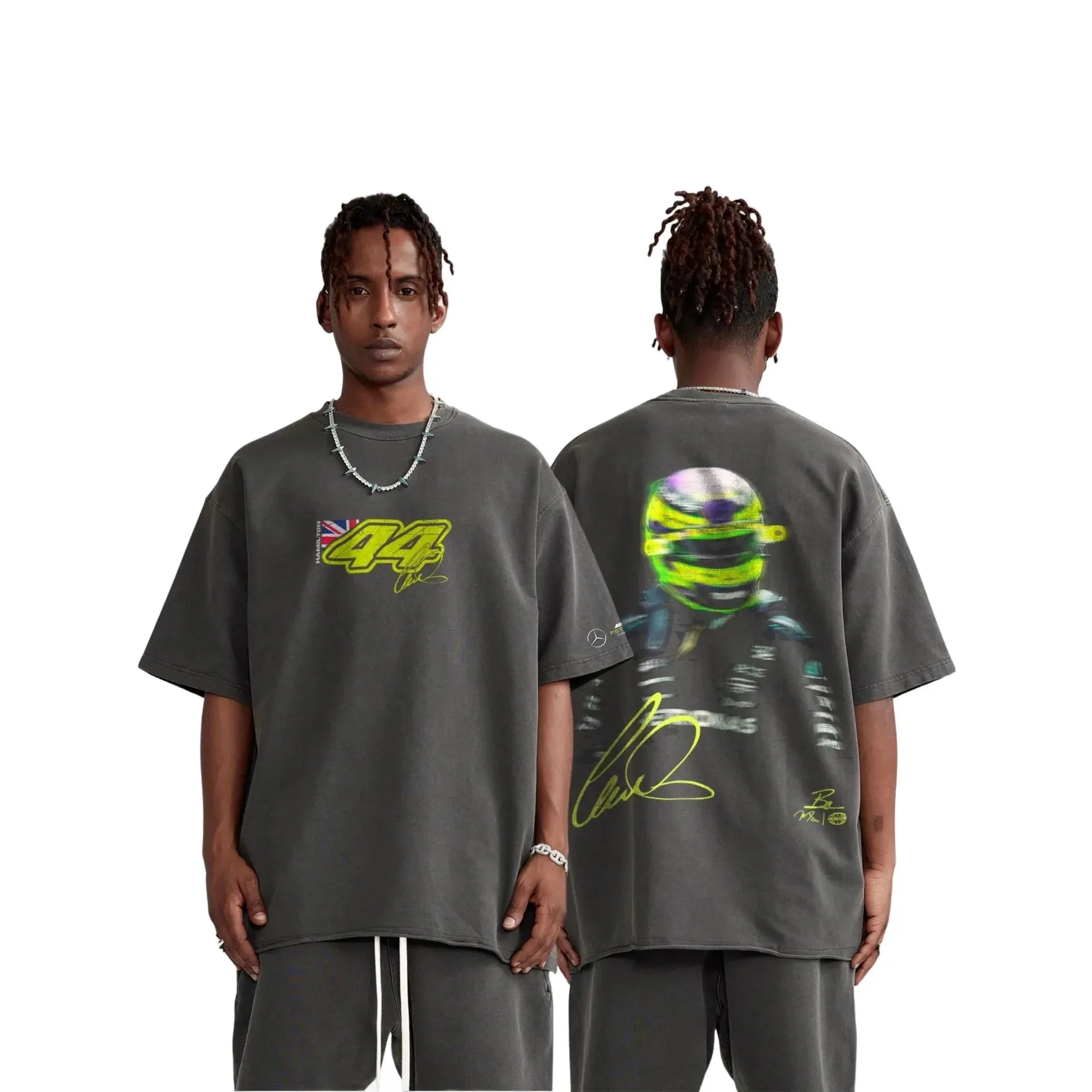 T-shirt Lewis Hamilton Blur - Noir délavé