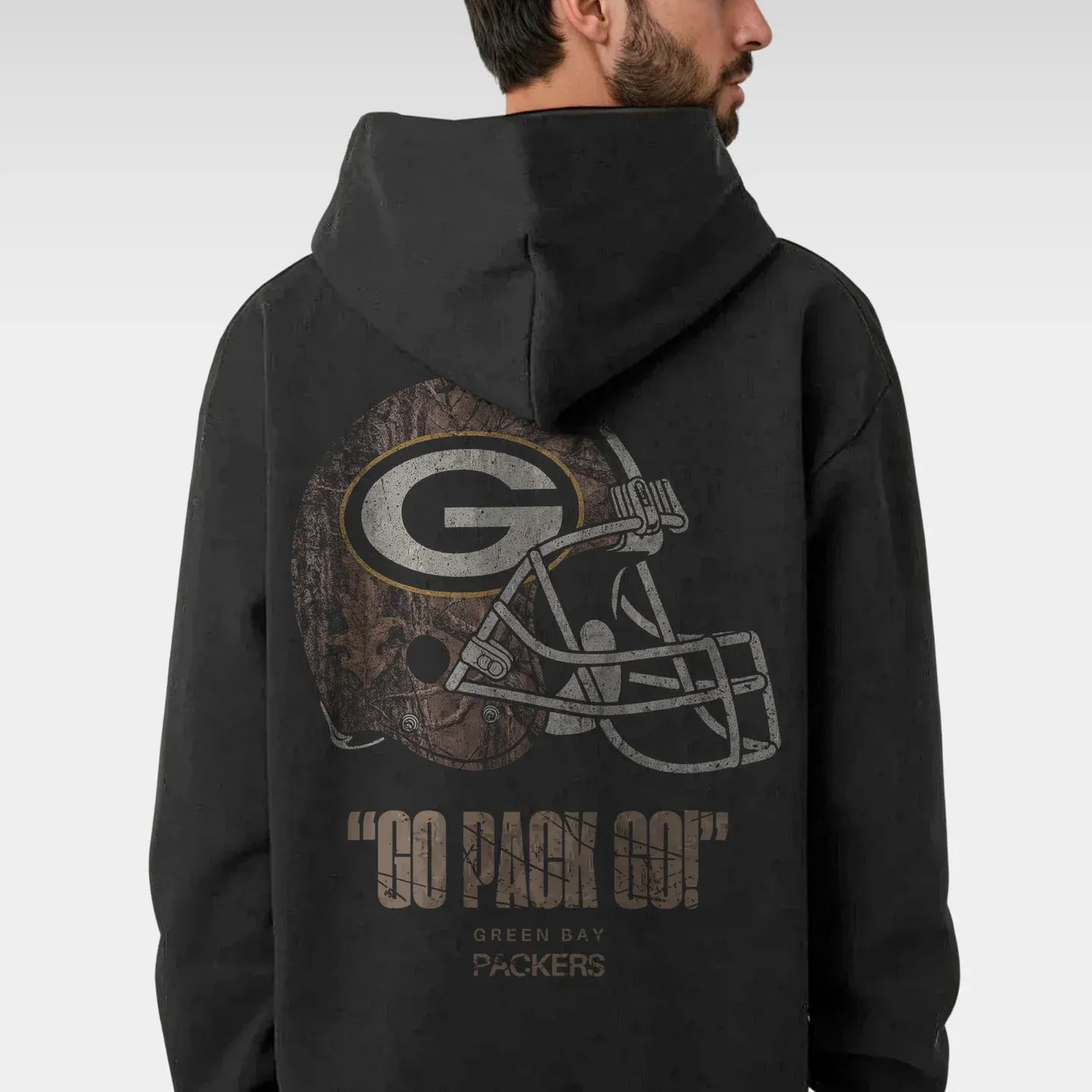 PACKERS REALTREE FOOTBALL HOODIE – BLACK