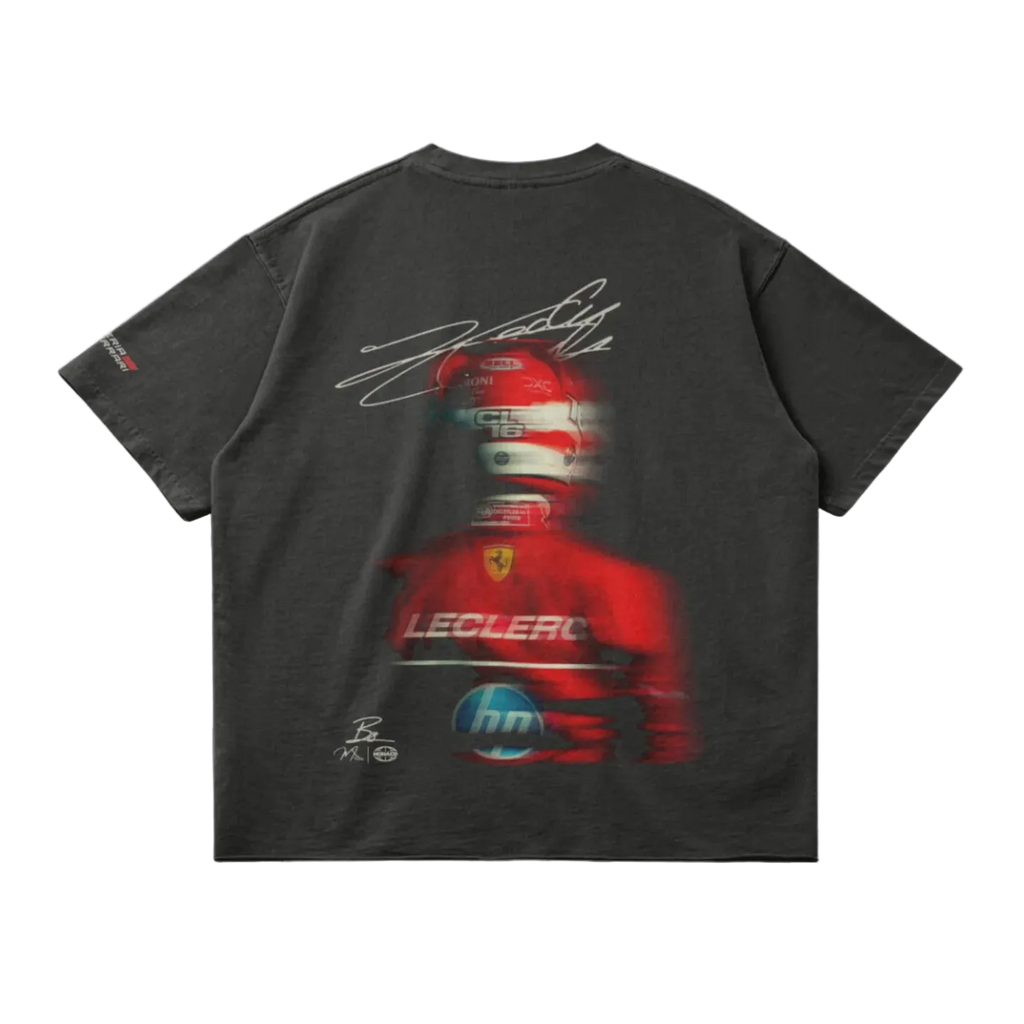 T-shirt Charles Leclerc Blur - Profil arrière - Gris foncé