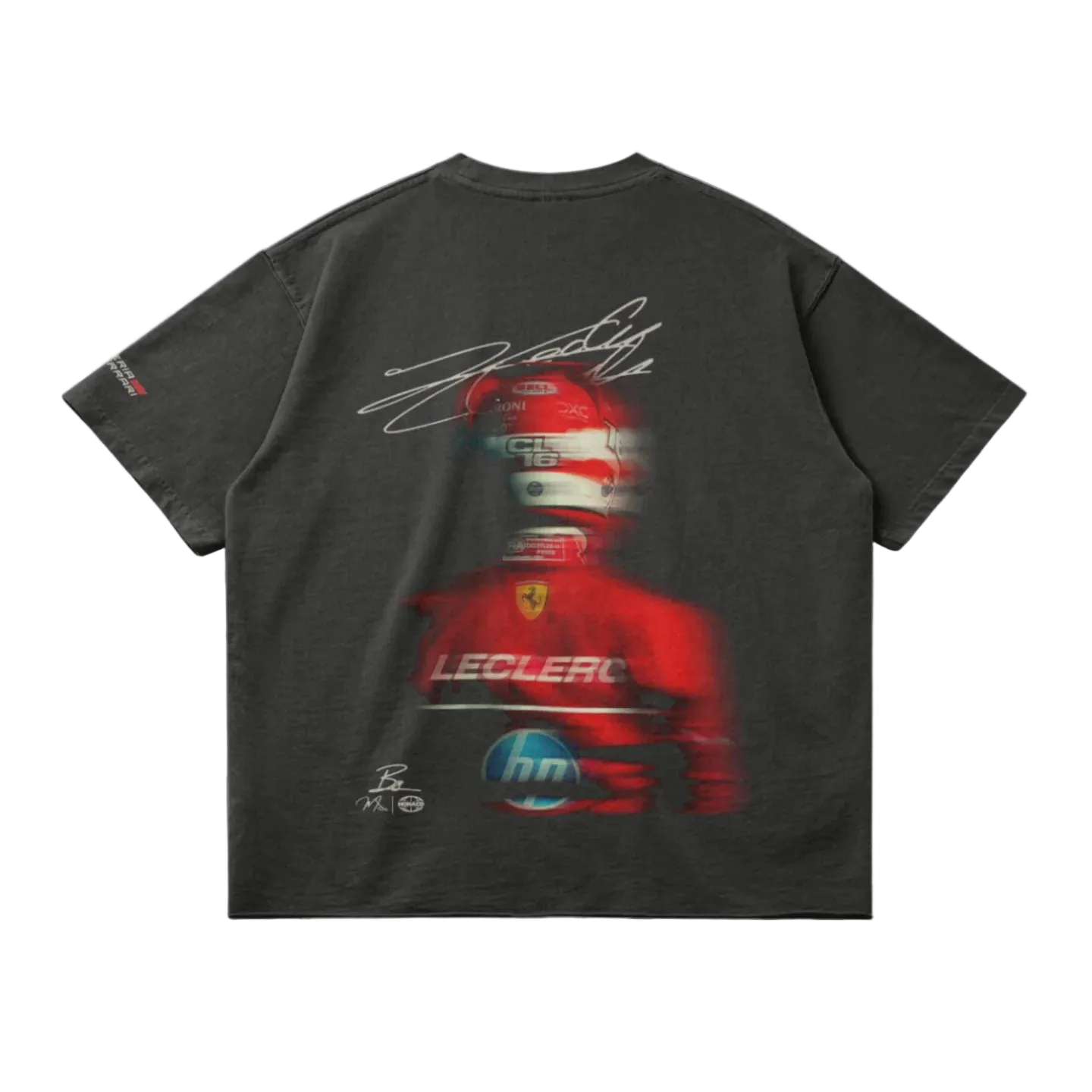 T-shirt Charles Leclerc Blur - Profil arrière - Gris foncé