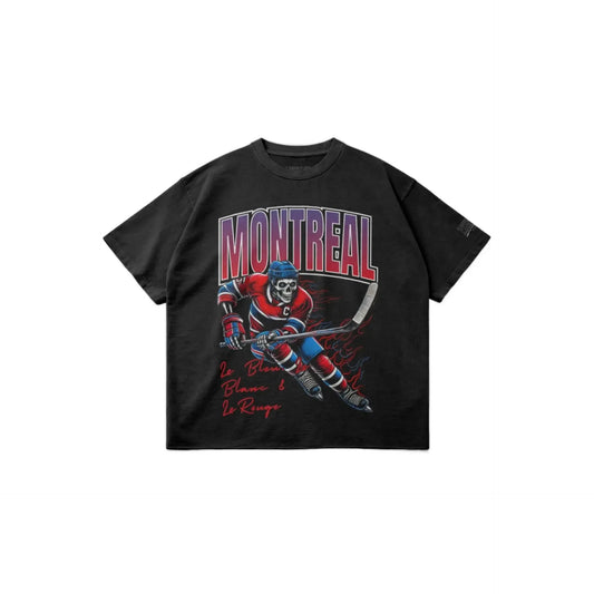 Montreal Hockey Tee - Faded Black