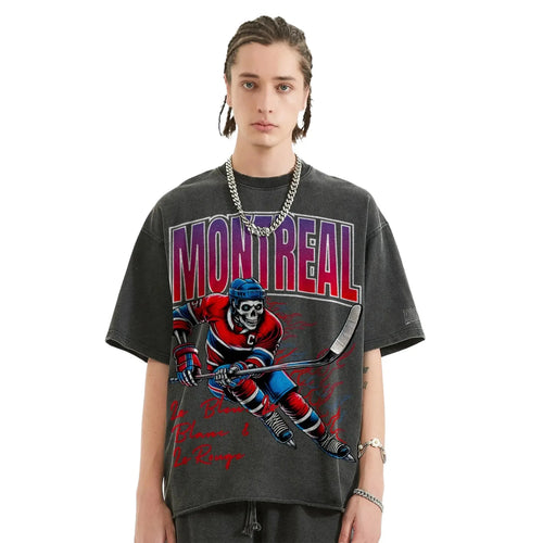 Montreal Hockey Tee - Faded Black