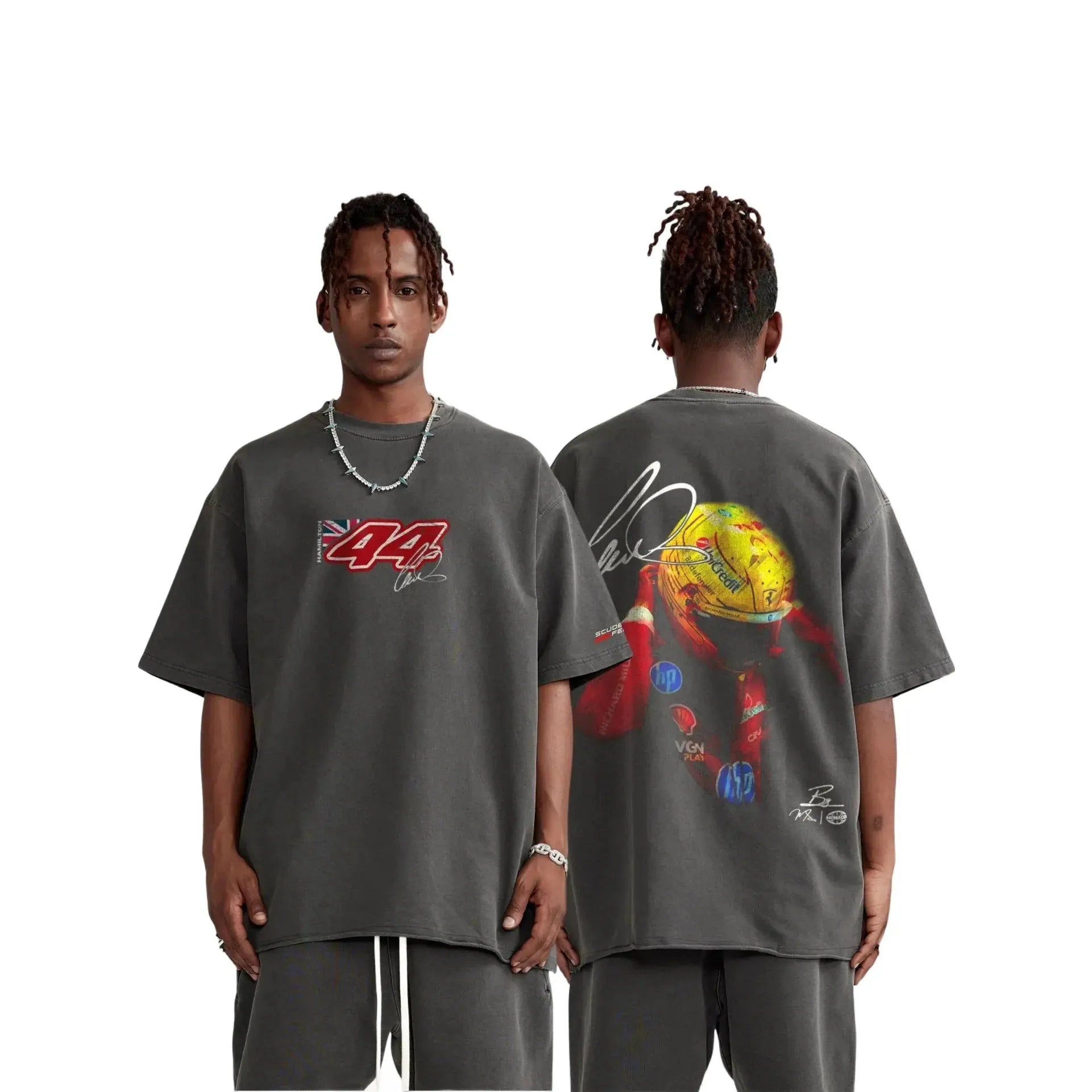 HAM RACING TEE – FADED BLACK