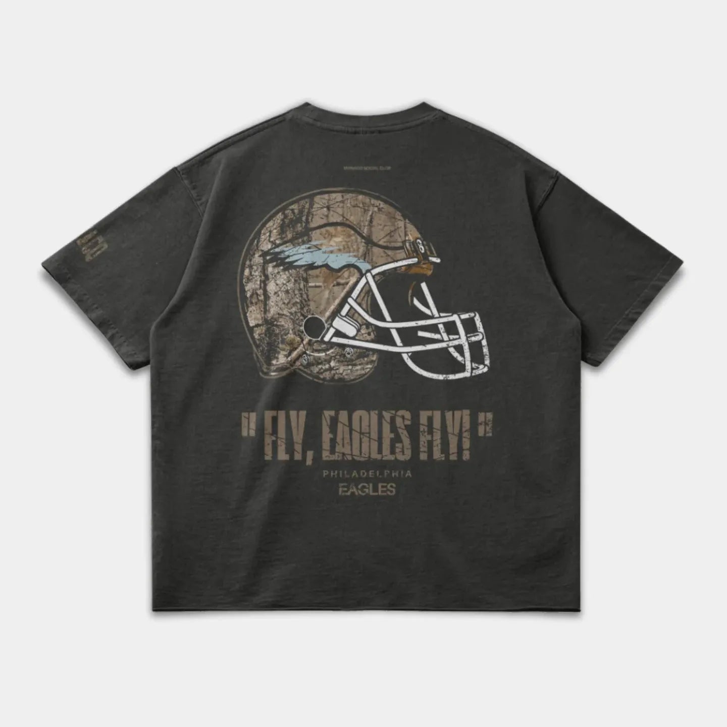 EAGLES REALTREE FOOTBALL TEE - FADED BLACK