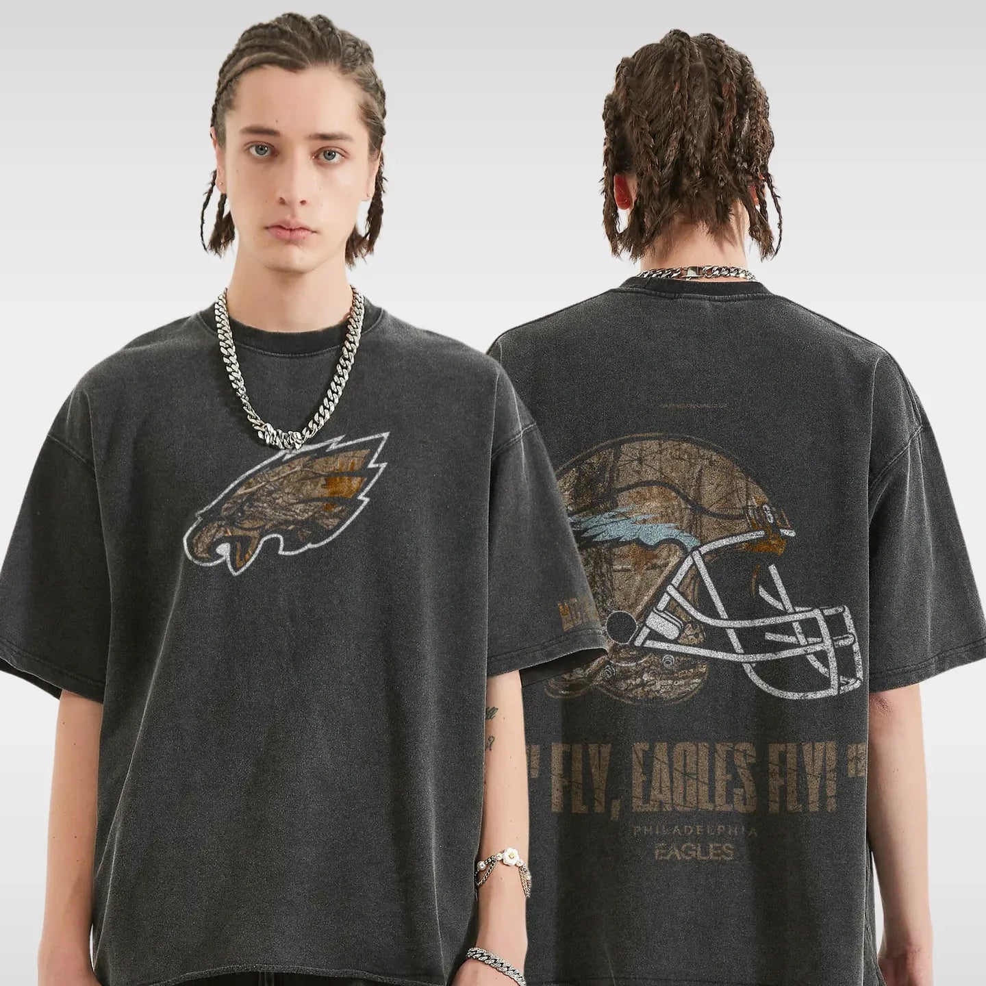 T-SHIRT DE FOOTBALL EAGLES REALTREE (GRIS FONCÉ)
