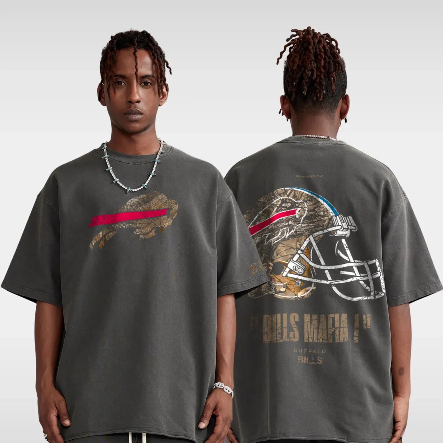 BILLS REALTREE FOOTBALL TEE (DARK GRAY)