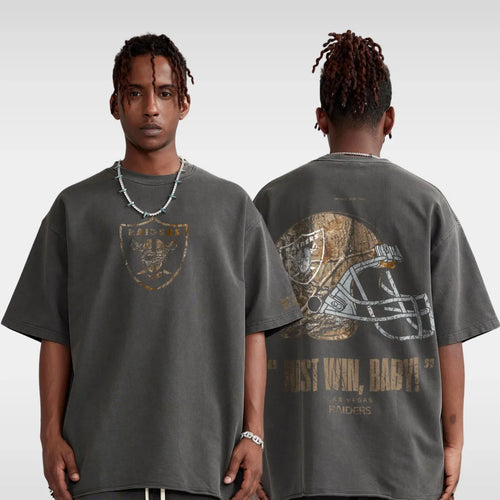 RAIDERS REALTREE FOOTBALL TEE (DARK GRAY) G