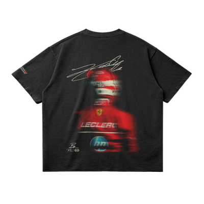 T-shirt Charles Leclerc Blur - Profil arrière - Noir délavé