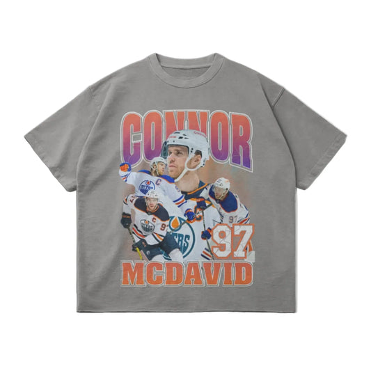 CONNOR MACDAVID HOCKEY TEE - LIGHT GRAY
