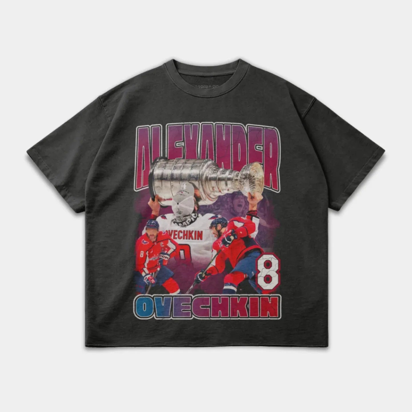 OVECHKIN HOCKEY TEE - FADED BLACK