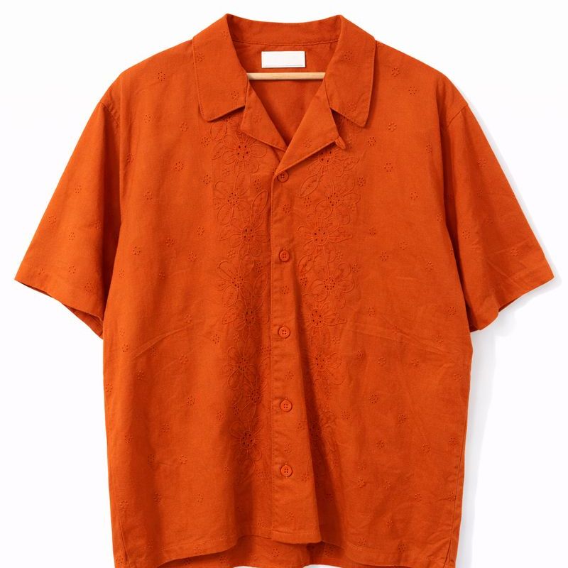 Embroidered Yacht Shirt – Rust