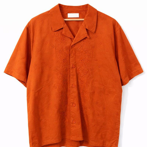 Embroidered Yacht Shirt – Rust