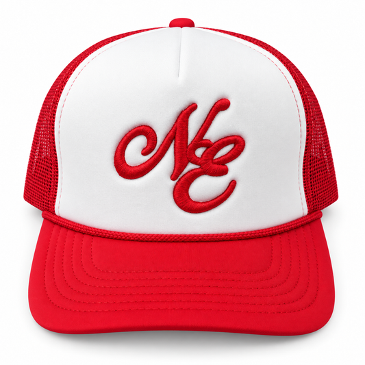 NE - Hat / Cap - White & Red