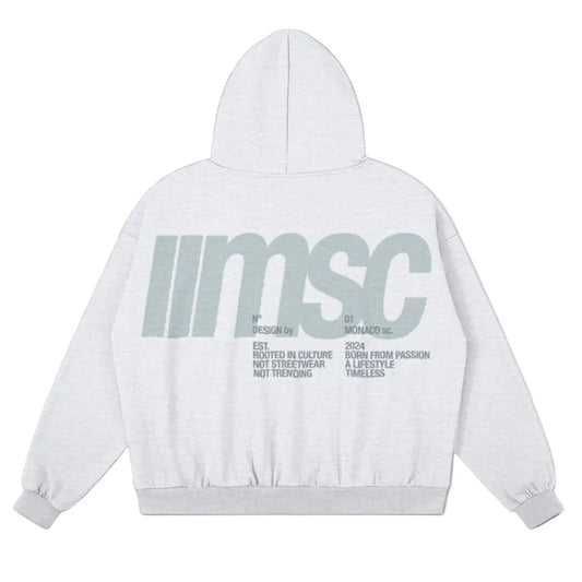 MSC LABEL HOODIE - ATHLEISURE - LIGHT GREY