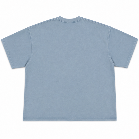 Heavyweight Blue Tee - Saint Logo White Stitch