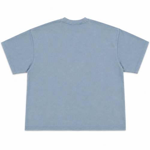 Heavyweight Blue Tee - Saint Logo White Stitch