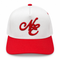 NE - Hat / Cap - White &  Red Trucker