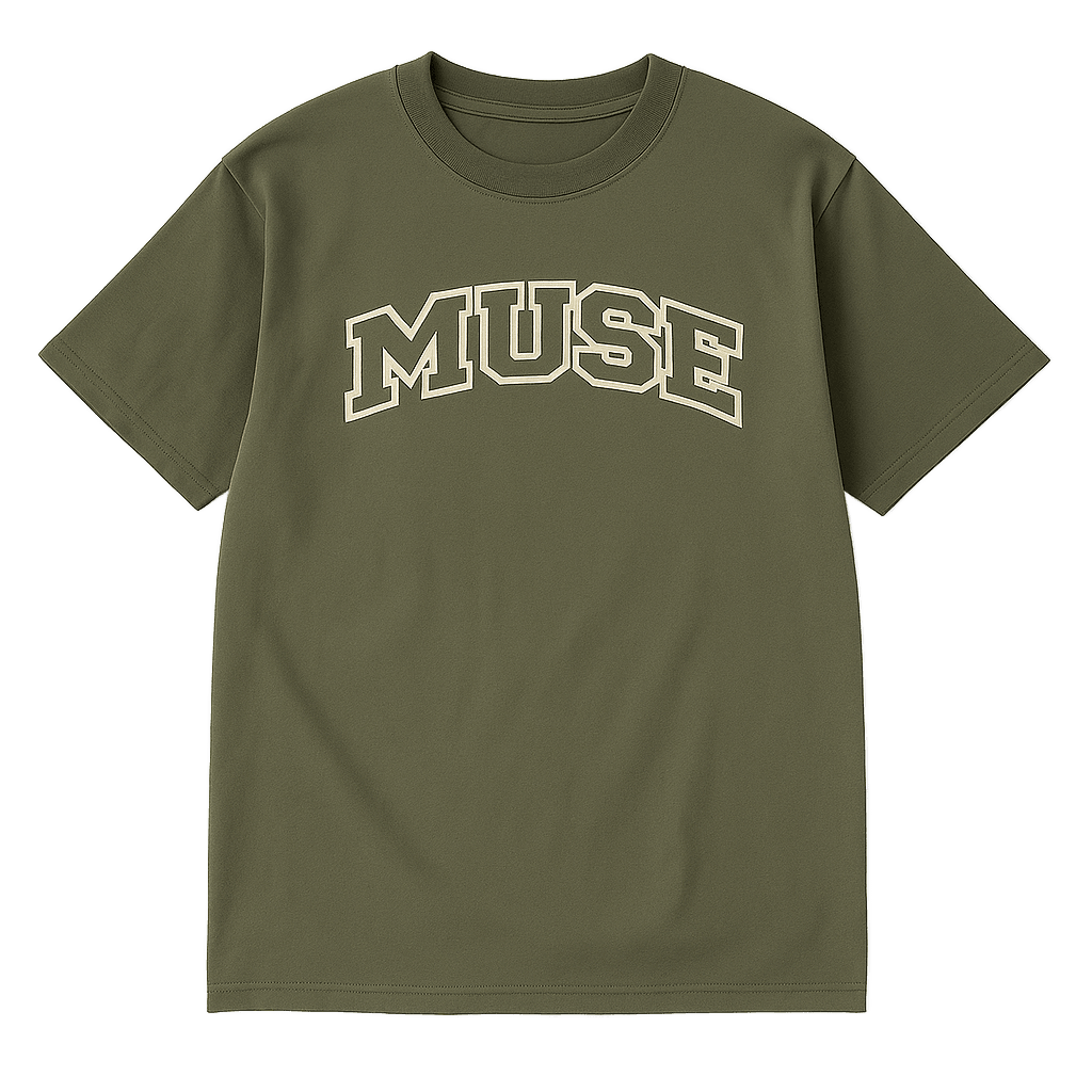 Muse Tee OG Patch khaki / grey logo green khaki and white cream