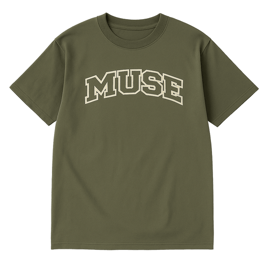 Muse Tee OG Patch khaki / grey logo green khaki and white cream