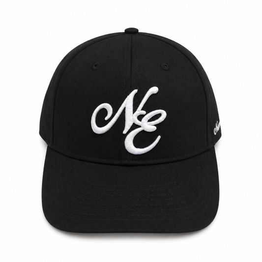 NE Black Embroidered Cap / Hat