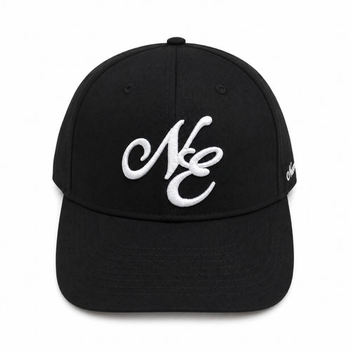 NE Black Embroidered Cap / Hat
