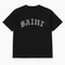 Black “Saint” White Stitched Tee