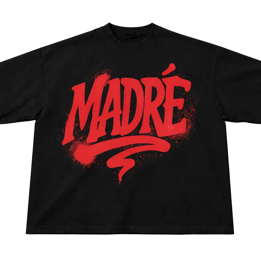 T-shirt carré - Noir/Rouge