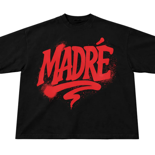T-shirt carré - Noir/Rouge