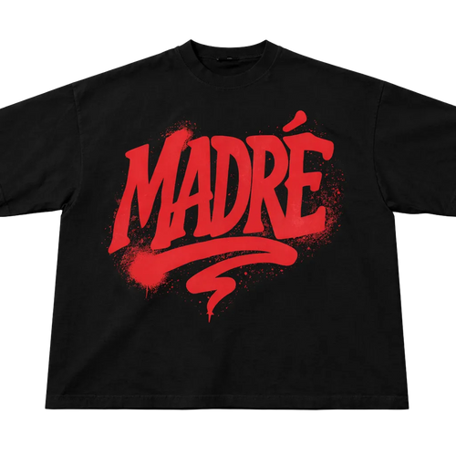 T-shirt carré - Noir/Rouge