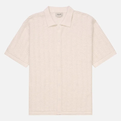 Wave Knit Polo - Flat White