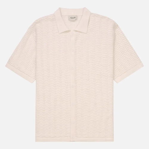 Wave Knit Polo - Flat White