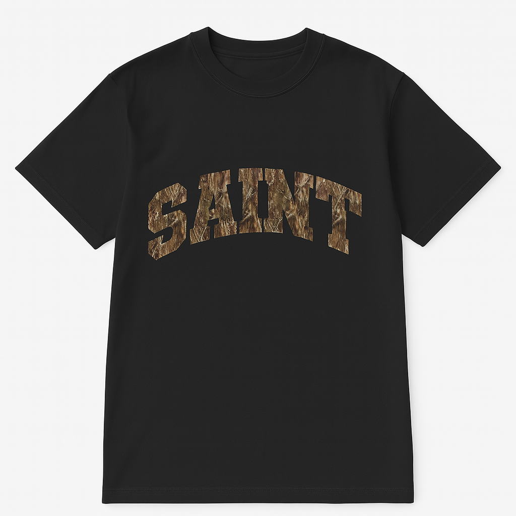 Black “Saint” Original Camo Tee