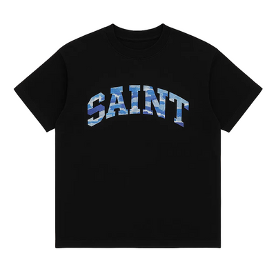 Black “Saint” Blue Camo Tee