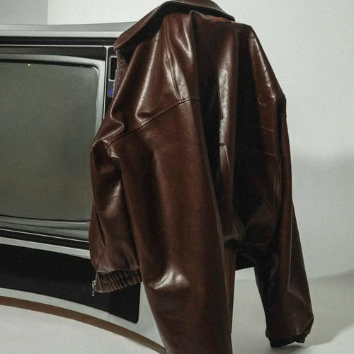 Leather Jacket Shadow – Brown