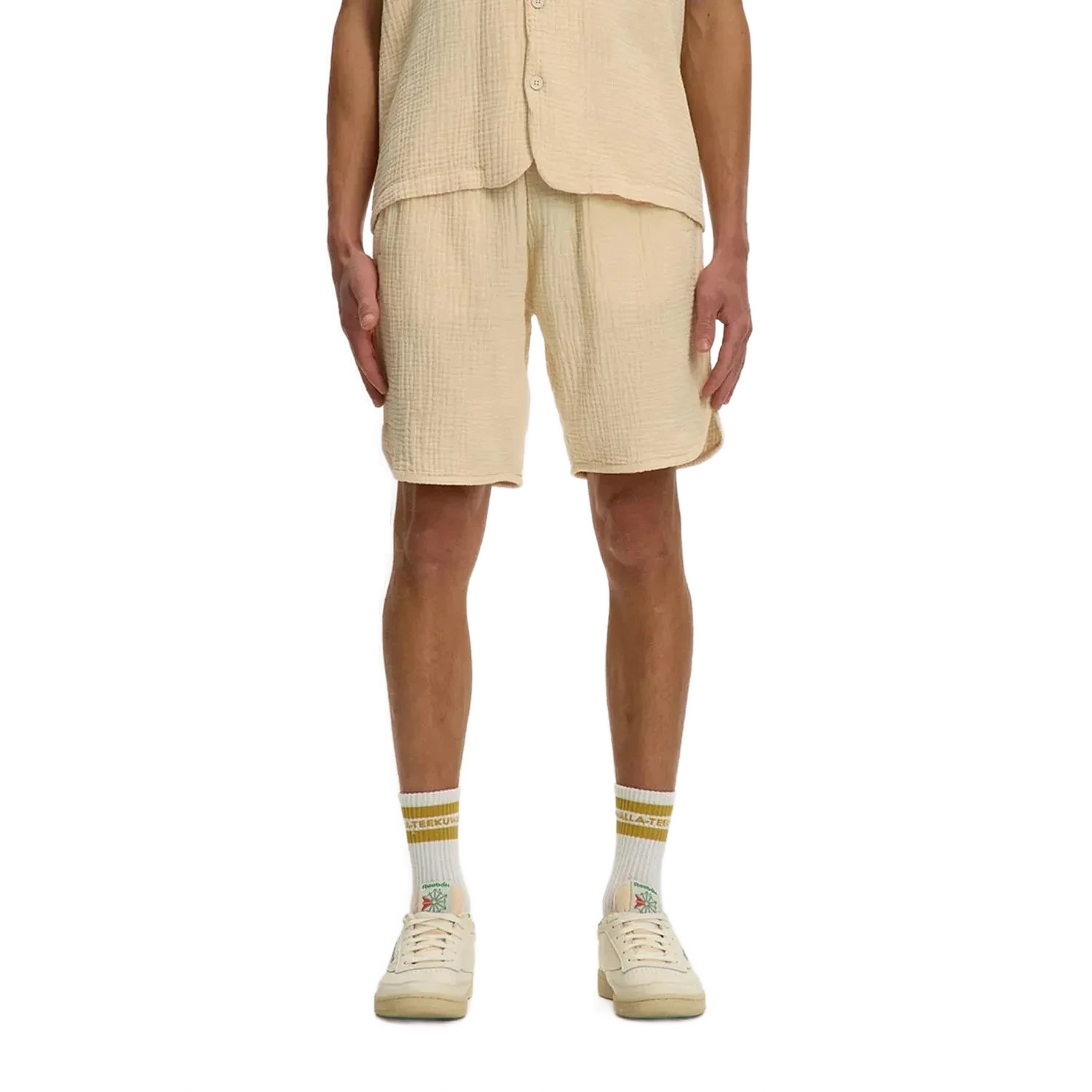 Short de villégiature SeerSucket - Crème