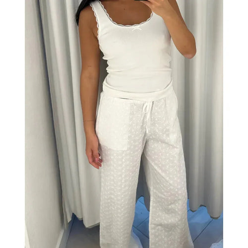 Pantalon Bord de mer – Blanc