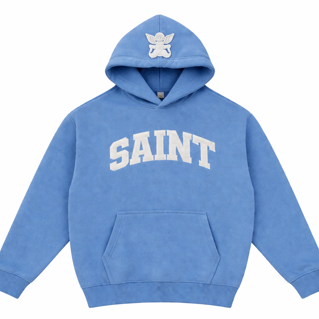Saint Light Blue Hoodie - White Patch