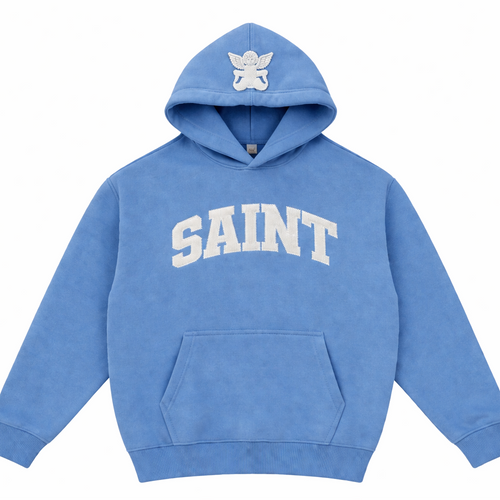 Saint Light Blue Hoodie - White Patch