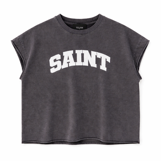 Saint Dark Grey Tank Top - White Patch