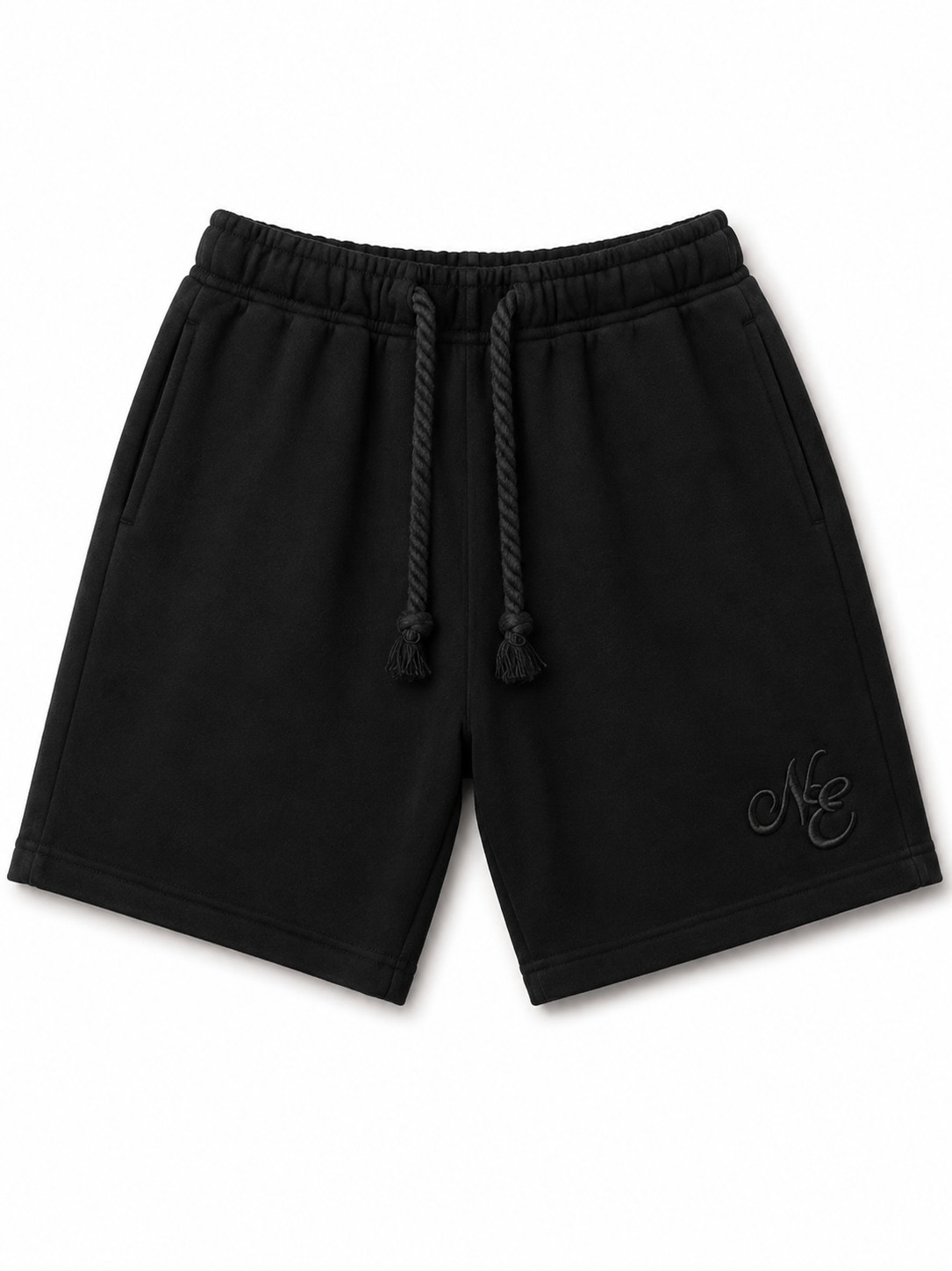 NE - Sweatshorts - Black (Black Embroidery)