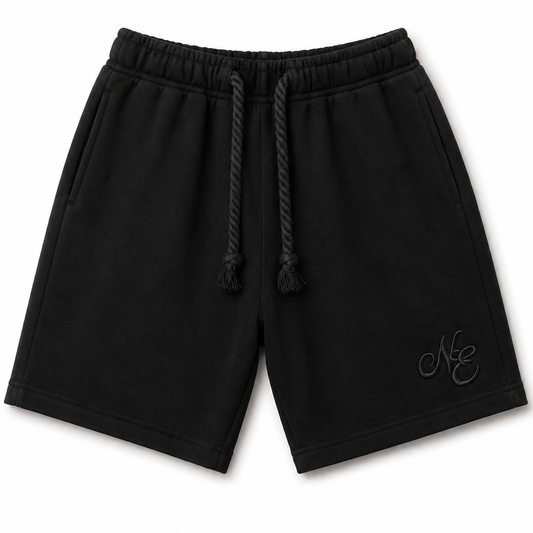 NE - Sweatshorts - Black (Black Embroidery)