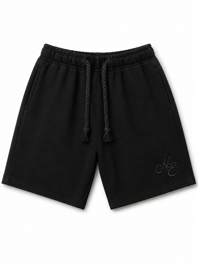 NE - Sweatshorts - Black (Black Embroidery)