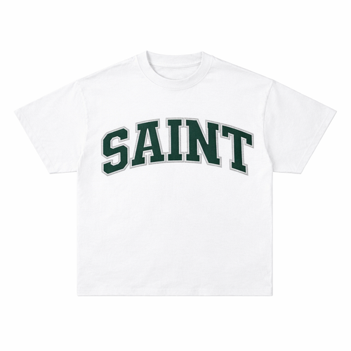 Saint White Tee - Forest Green Patch
