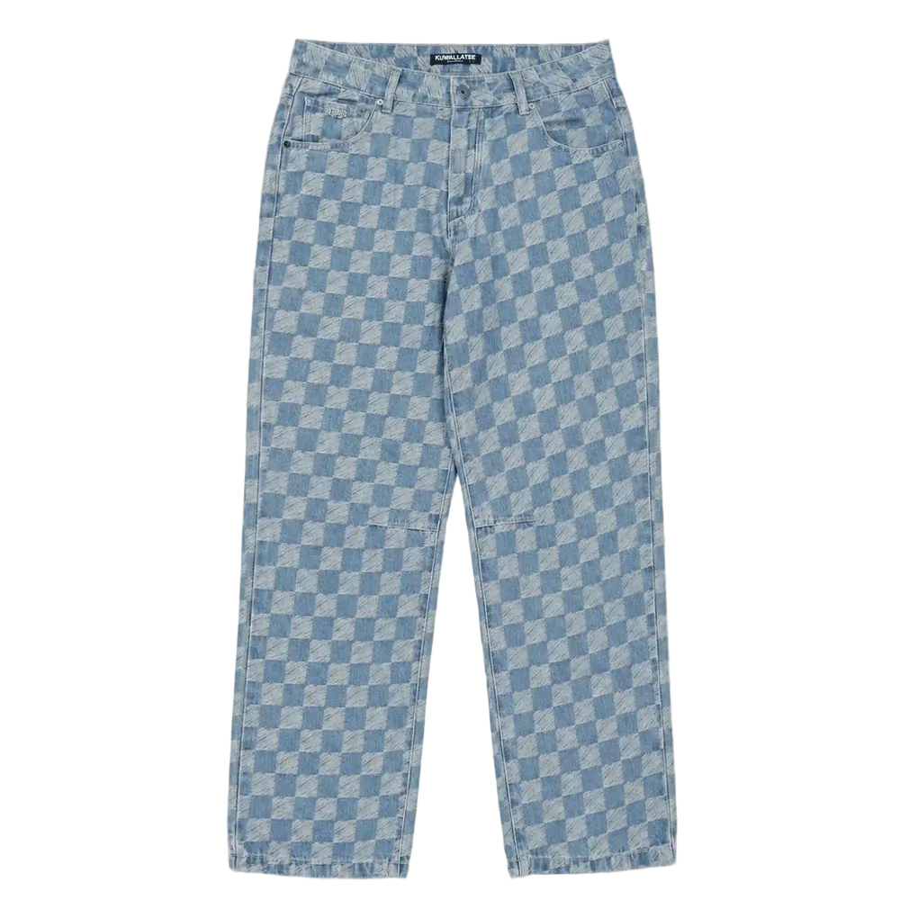 Checkered Baggy Denim FW26 - Light- BLue