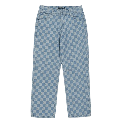 Checkered Baggy Denim FW26 - Light- BLue