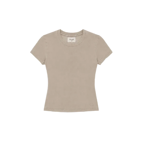 Micro Rib Tee - Milk Tea Beige