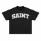 Saint Black Tee -  White Patch / White Stitch