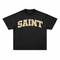 Saint Black Tee -  Beige Soft Patch